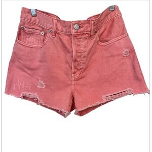 EUC We The Free Coral Distressed Jean Shorts